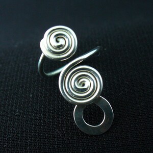 Sterling Silver Toe Ring Twisted Wire Wrapped Cute and Adjustable image 5