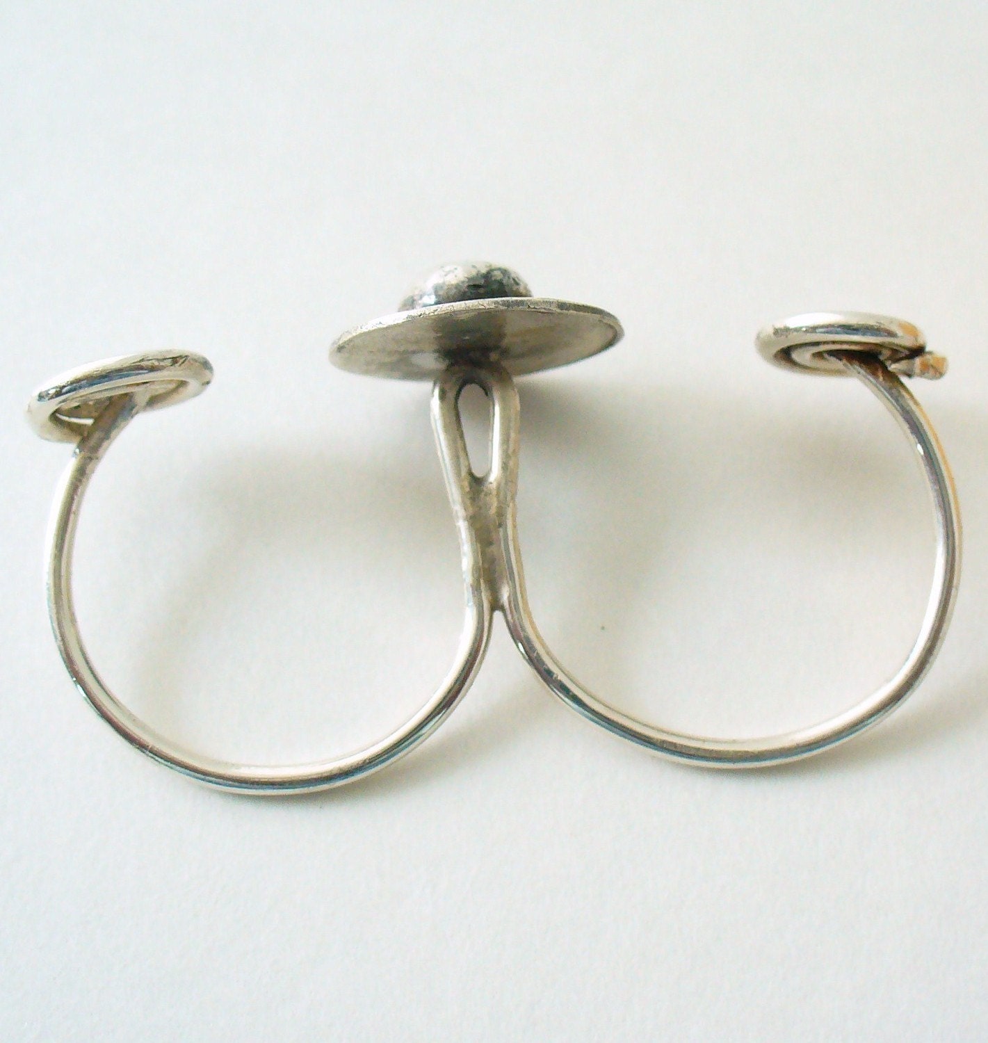 Adjustable Open Double Line Ring For Women - Sterling Silver Filled Cubic Zirconia