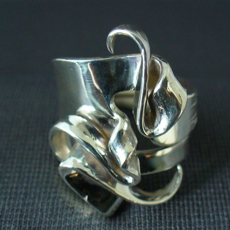 Solid Sterling Silver Real Fork Ring Size 5 to 16 - Etsy