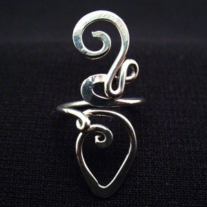 Sterling Silver Toe Ring Twisted Wire Wrapped Cute and Adjustable image 3