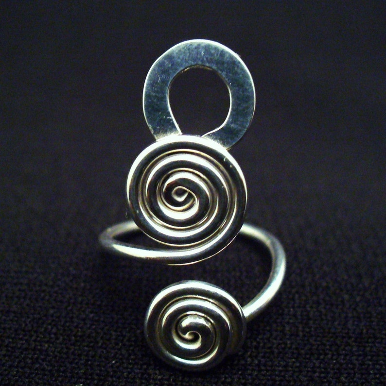 Sterling Silver Toe Ring Twisted Wire Wrapped Cute and Adjustable image 2