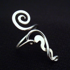 Sterling Silver Toe Ring Twisted Wire Wrapped Cute and Adjustable image 4