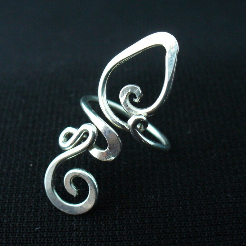 Sterling Silver Toe Ring Twisted Wire Wrapped Cute and Adjustable image 4