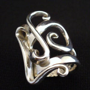 Silver Statement Ring Sterling Spoon Ring Sterling Silver Statement Ring Women Silverware Jewelry Handmade Real Silver Fork Ring Size 5 - 16