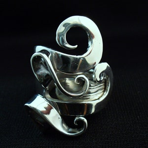 Solid Sterling Silver Real Fork Ring Size 5 to 16