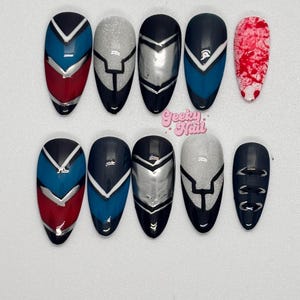 Unhas postiças de gel Vigilante Peacemaker DC