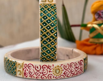 Jaipuri Handmade Hand Painted Lac Bangles – Traditional Rajasthani