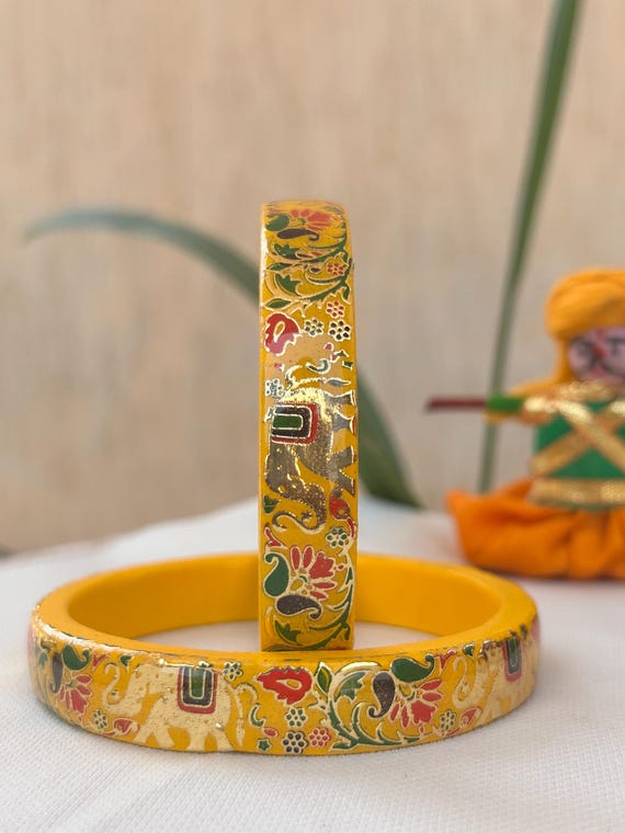 Handmade Lac Bangles: Jaipuri Elephant & Peacock Indian Jewelry - Etsy