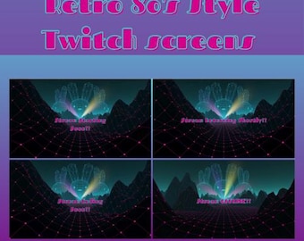 Retro 80-talsstil Rave Twitch-skärmar | Animerat Twitch-överlägg