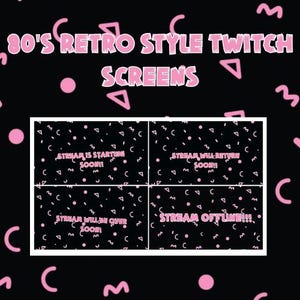 Animated Retro Twitch Screens: Starting Soon, BRB, Ending (Instant Download)
