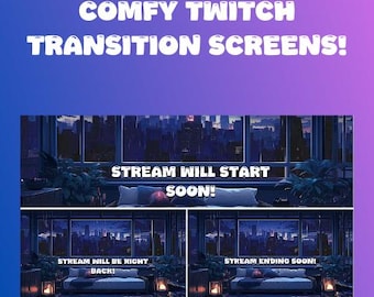 Comfy Lounge Twitch Overlay | Rain Background Twitch Overlay | Twitch Transition Screens
