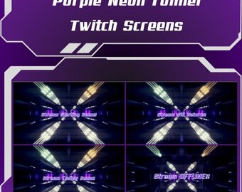 Purple NEON Tunnel Aimated Twitch transition Screens | Animated Stream screens
