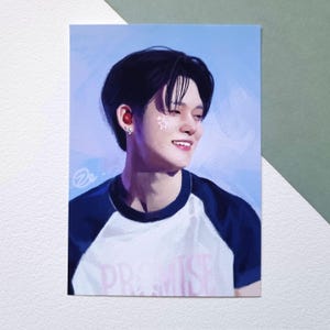 Carte postale imprimée d'art numérique TXT YEONJUN - Tomorrow x Together fanart k-pop