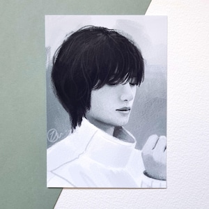Carte postale imprimée d'art numérique TXT BEOMGYU - Tomorrow x Together fanart k-pop
