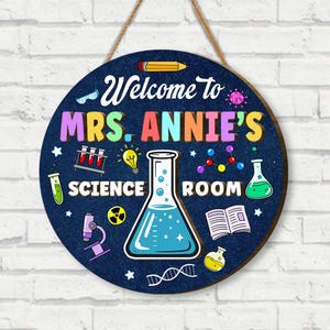 3D Science Teacher Door Sign, Science Teacher Gift, Science Classroom Decor, Custom Teacher Door Hanger, Teacher Name Sign, Back To School
