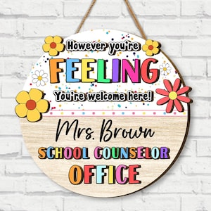 Personalized School Counselor Name Sign, Teacher Appreciation Gifts, Personalized Counselor Sign, Psychologist Office Sign