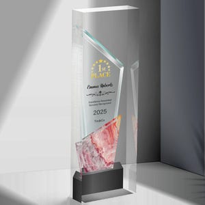 Custom Clear Crystal Corporate Trophy, Personalized Elegant Award for Company Anniversaries & Award Ceremonies, Custom Sport Awards