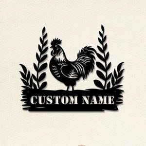 Personalized Chicken Coop Metal Sign: Farmhouse Hen House Decor