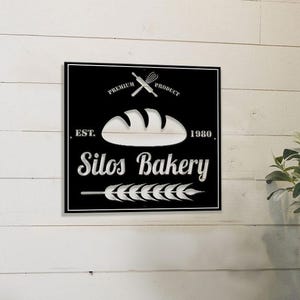 Custom Metal Bakery Sign, Personalized Bakery Sign With Name, Farmhouse Signs, Kitchen Signs, Gift for Mom, Bakery Decor, Wall Signs