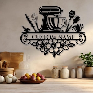 Custom Metal Sign for Kitchen, Personalized Kitchen Signs, Kitchen Wall Decor, Custom Kitchen Sign, Kitchen Gifts,Christmas Mothers Day Gift