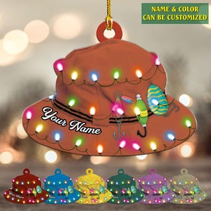 Customized Fisherman 2D Flat Ornament, Custom Fishing Tools Keepsake, Fishing Lovers Gifts, Bass Fishing Christmas Ornament, 2D Flat, Not 3D