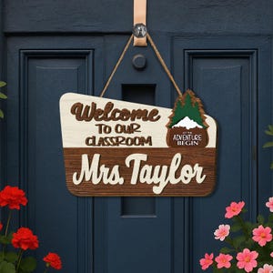 Personalized Teacher 3D Door Hanger, National Park Teacher Sign, Classroom Adventure Decor, Teacher Door Sign, Custom Teacher Name Gift