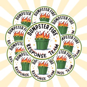 10PCS Dumpster Fire Response Team, Dumpster Fire Sticker, This is Fine Sticker, Everything&#39;s Fine Dumpster Fire, Vinyl Sticker Waterproof