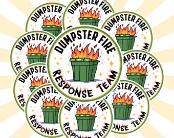 I'm Fine Dumpster Fire Stickers - 3 Pack Water Resistant Die Cut Vinyl Decals