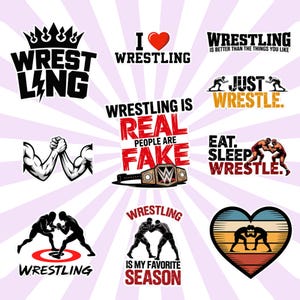 COMBO 10pcs Wrestling Stickers Pack, Wrestling Legends Decal, Mixed Martial Arts Stickers, MMA Stickers, Wrestling Spirit Decal