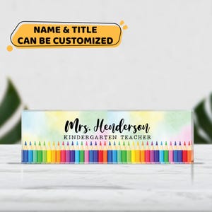 Custom Teacher Desk Name Plate, Teacher Name Sign, Teacher Acrylic Block Desk Sign, Teacher Appreciation, Back To School Gifts