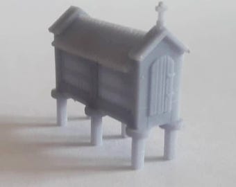 Galizische Hórreo Modell: Spanische Eisenbahn Diorama Landschaft (H0 Resin Scheune)