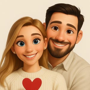 Pixar Style Portrait from Photo, Couple Cartoon Drawing, Pixar Art Style Portrait, 3D Cartoon Style Portrait, Personalized Cartoon Gift
