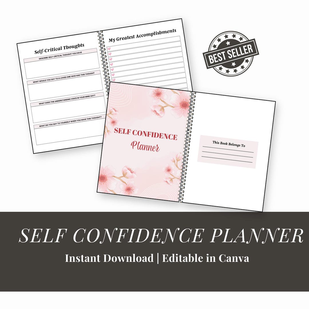 Self-confidence Planner Daily Mindset Journal for Motivation, Self ...