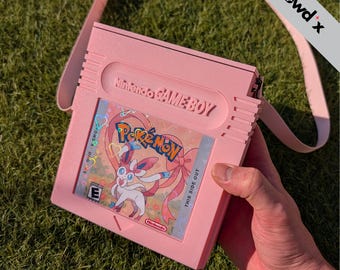 Borsa a tracolla per cartucce Game Boy – Borsa a tracolla per videogiochi retrò, custodia rigida con tracolla regolabile, chiusura magnetica, regalo per gamer, borsa Pokémon