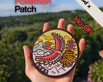 Toppa ricamata Pokémon Ho-Oh – 12 cm – Toppa termoadesiva/da applicare su vestiti, ideale come regalo. Toppa per magliette, cappelli, giacche...