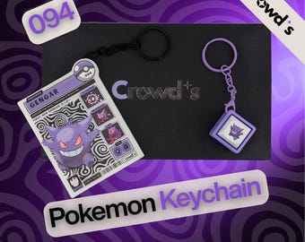 Portachiavi antistress Gengar con copritasto – Interruttore Fidget a cubo a scatto – Edizione limitata Pokémon – Regalo perfetto per Halloween