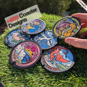 Pokémon Collector Coaster Set – Japanese Pokémon Artwork, Drink Coaster, Choose from 470+ Designs, 3D Relief