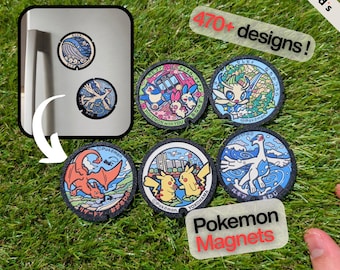 Magnete da frigo Pokémon Poké Lid – Replica di tombino giapponese, scegli tra oltre 470 design ufficiali, decorazione per la cucina Pokémon