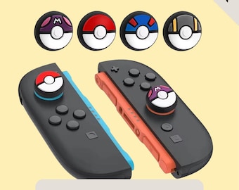 Cappucci per joystick a forma di Poké Ball (set da 4) – Cover Pokémon per controller Nintendo Switch 2 – Poké Ball, Great Ball, Ultra Ball e Master Ball