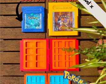 Custodia per cartucce di giochi retrò per Nintendo Switch – Scatola portaoggetti personalizzata stampata in 3D con colori, etichette Pokémon e dimensioni – Regalo personalizzato