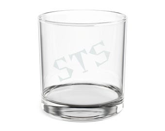 Graviertes Whiskyglas 10,5 Unzen - Personalisierte Monogramminitialen (STS)