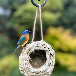 Handgefertigtes Outdoor Vogelhaus & Vogelnest mit Vogelfutter - Perfekt für Garde / Geschenkbox / Gartenset mit Vogelfutter