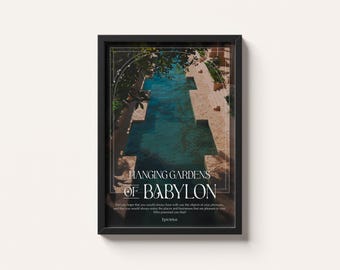 Hängende Gärten von Babylon Poster, Epiktetus Zitat Kunst (Digitaler Download)