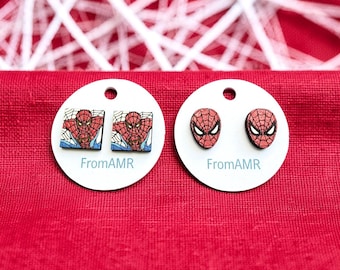 Spider-Man Inspired Wooden Earrings | Laser Cut & Hand Painted