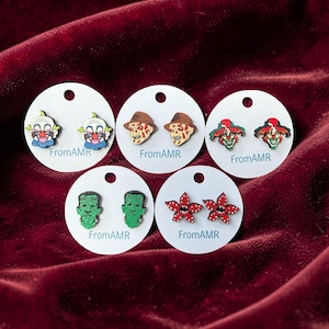 Halloween Horror Nights Inspired Wooden Stud Earrings | HHN