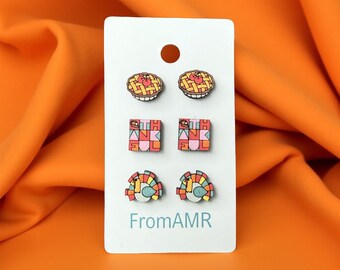 Thanksgiving Stud Earrings: Turkey, Pie & Thankful Fall Jewelry
