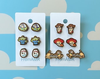 Toy Story Inspired Wooden Stud Earrings | Handmade