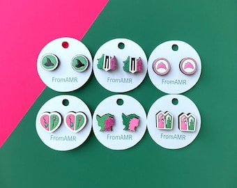Wicked-Inspired Wood Stud Earrings: Elphaba & Glinda Silhouettes