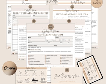 Eyelash Extension Forms Bundle – Editable Lash Business Templates (Digital Download)