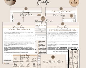 Massage Therapy Forms Bundle, Client Consultation, SOAP Notes (Canva Editable, Digital Download)